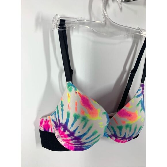 Vintage Victoria's Secret pink wear everywhere push-up tie-dye bra size 32B - Picture 2 of 9